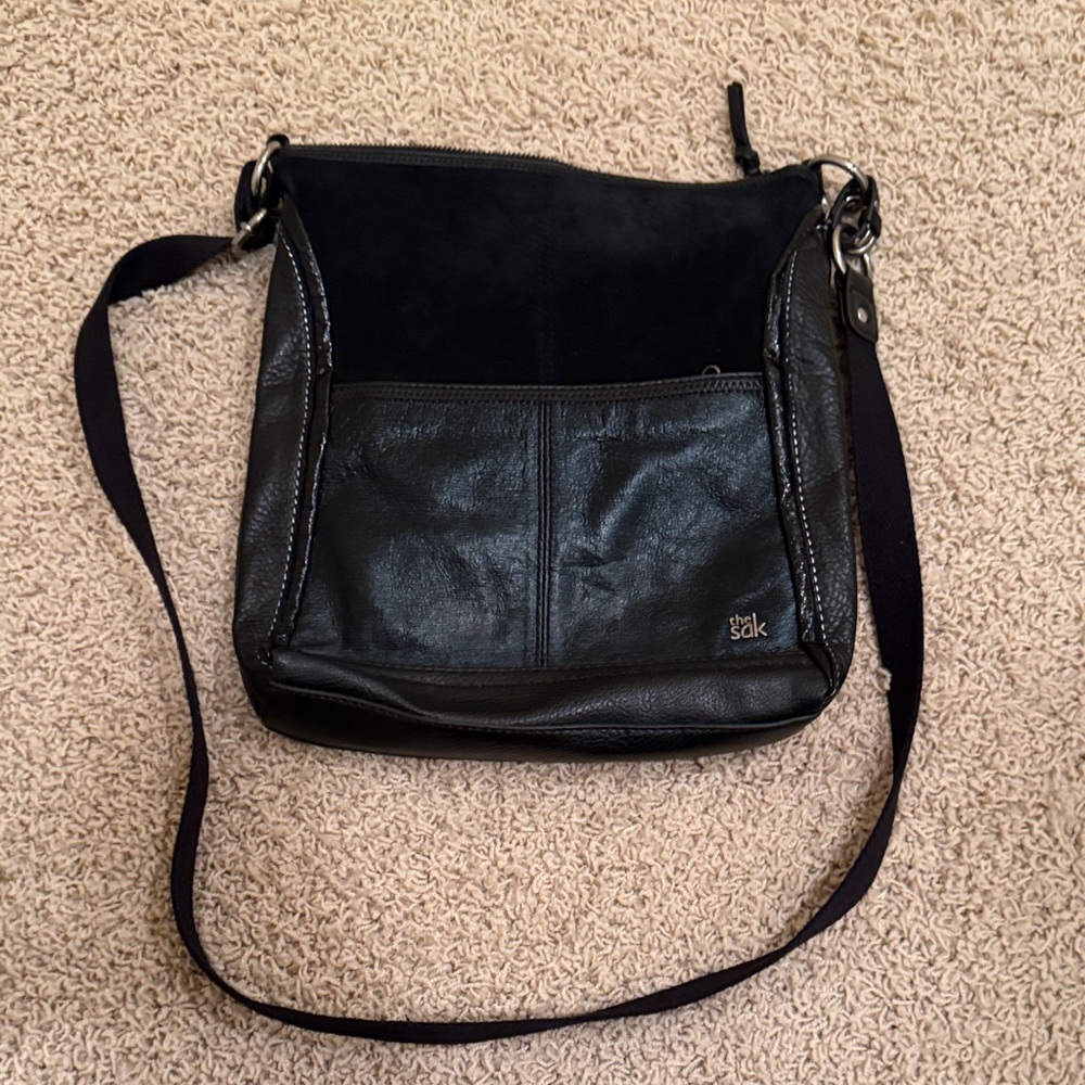 The Sak Black Leather Crossbody Bag